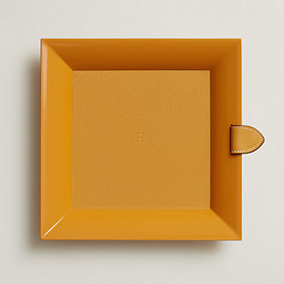 Atrium square change tray, medium model - Yellow | Hermès USA